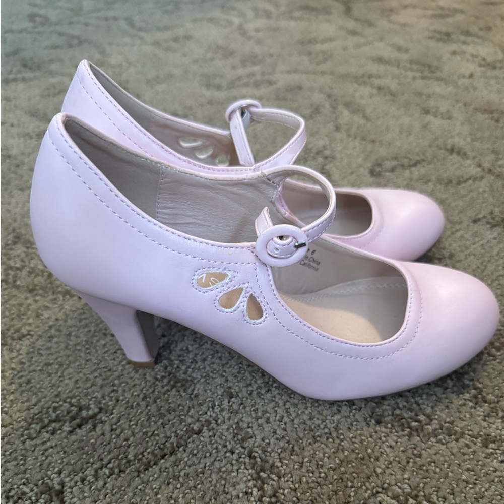 J. Adams Pixie Mary Jane Shoes Women Oxford Pumps - Low Kitten High Heels - 6